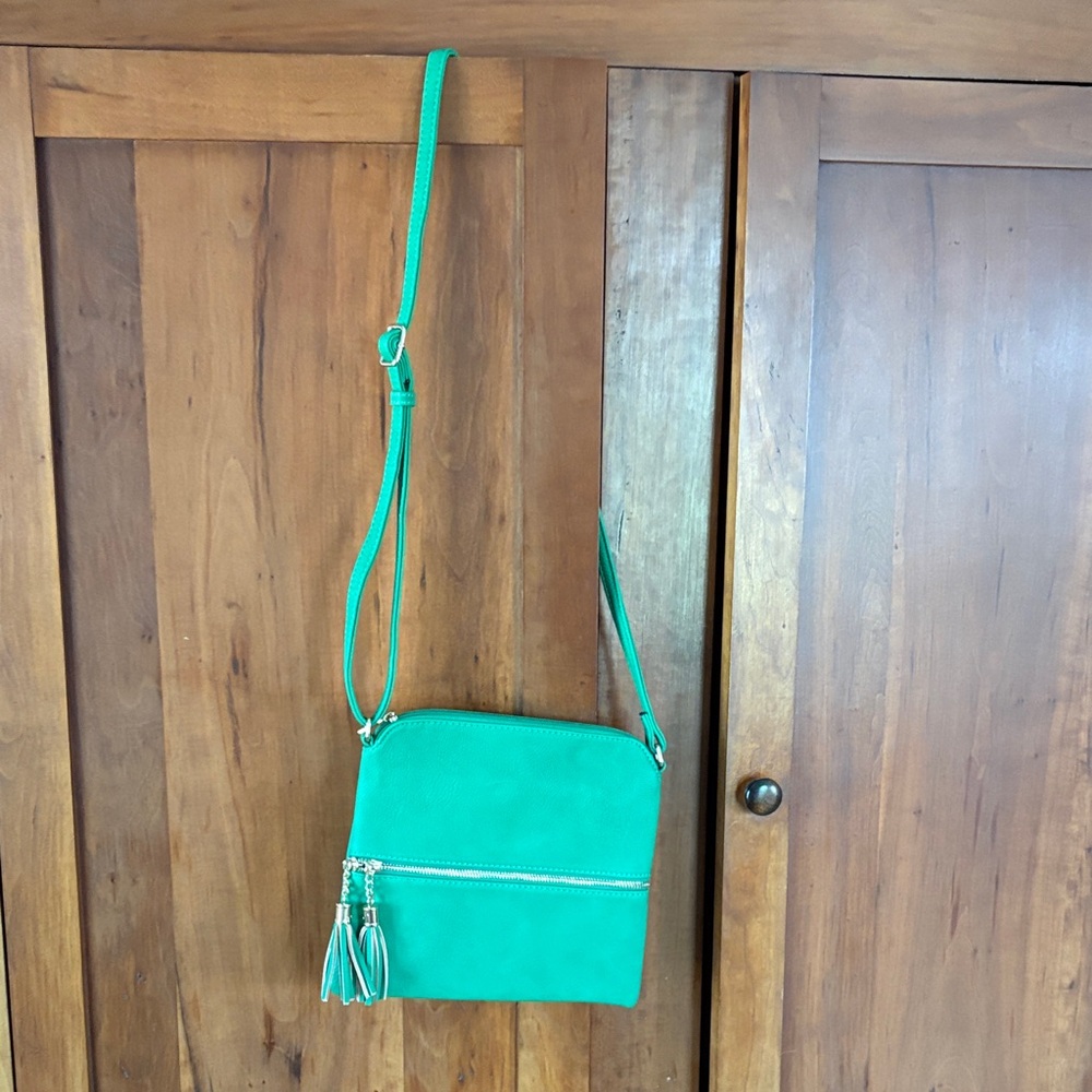 Green Leather Crossbody Bag